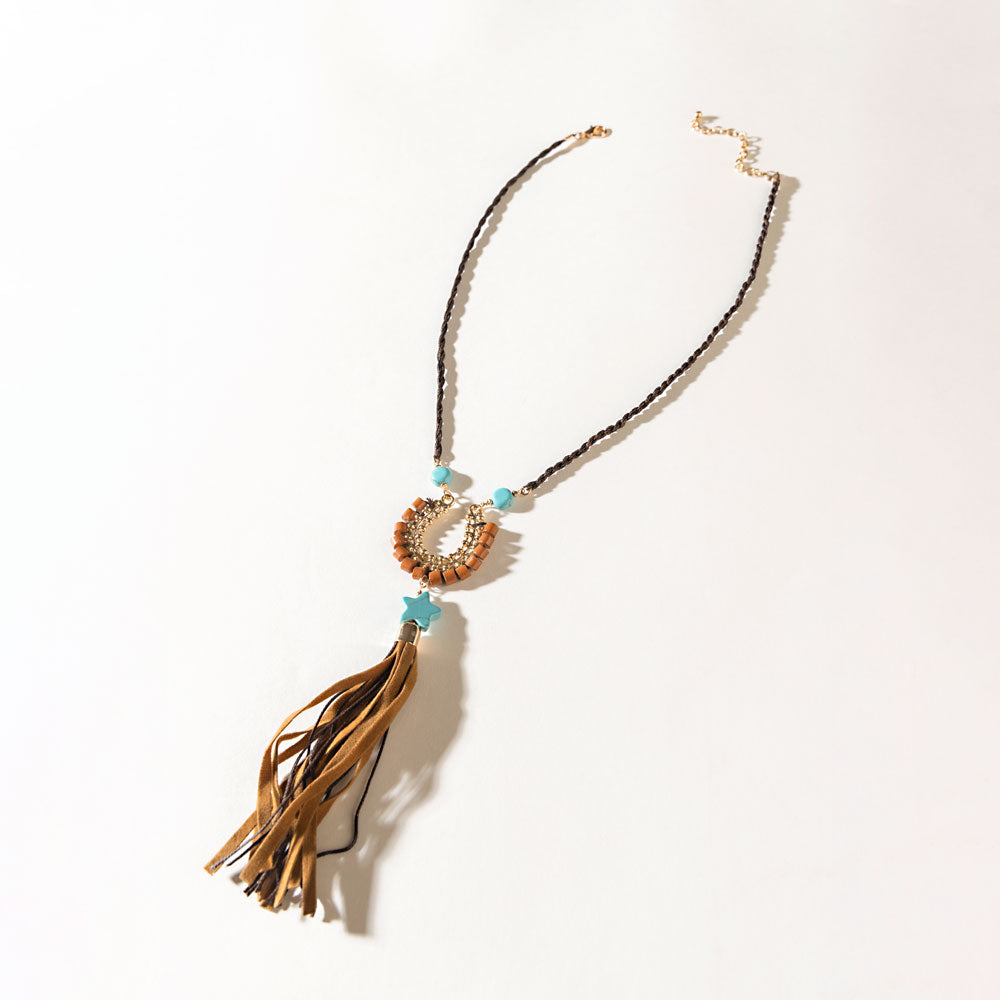Whip & Whisper Necklace in Saddle Tan
