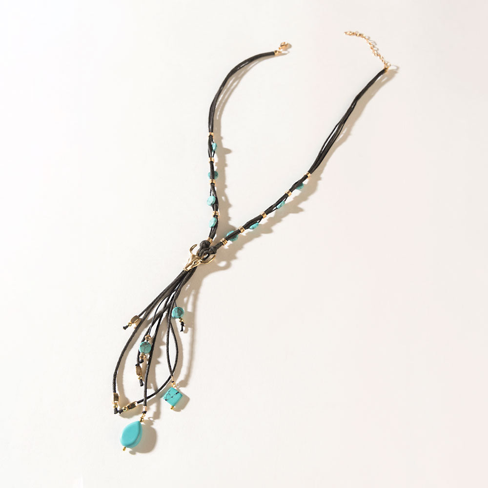 Bullseye Moonstone Necklace in Ghost Blue