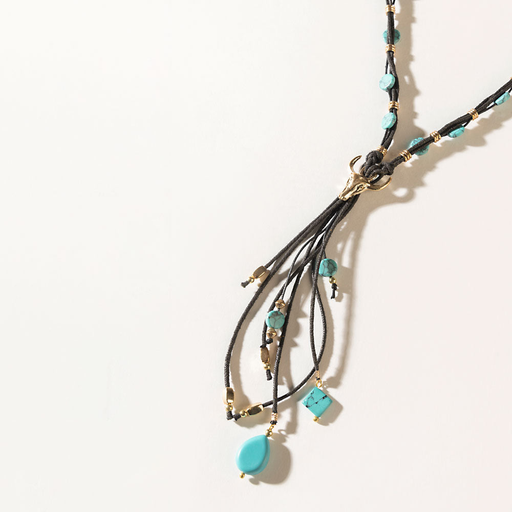 Bullseye Moonstone Necklace in Ghost Blue