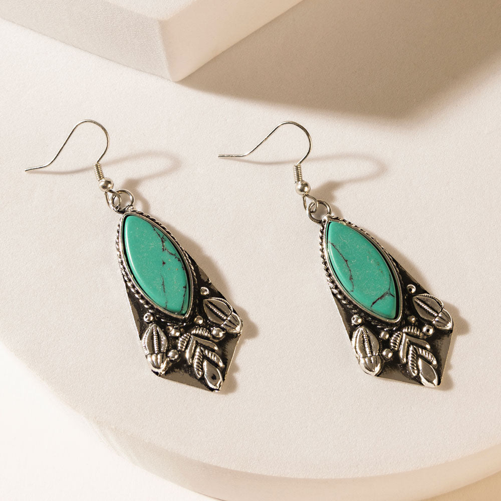 Prairie Armor Earrings in Saddle Teal