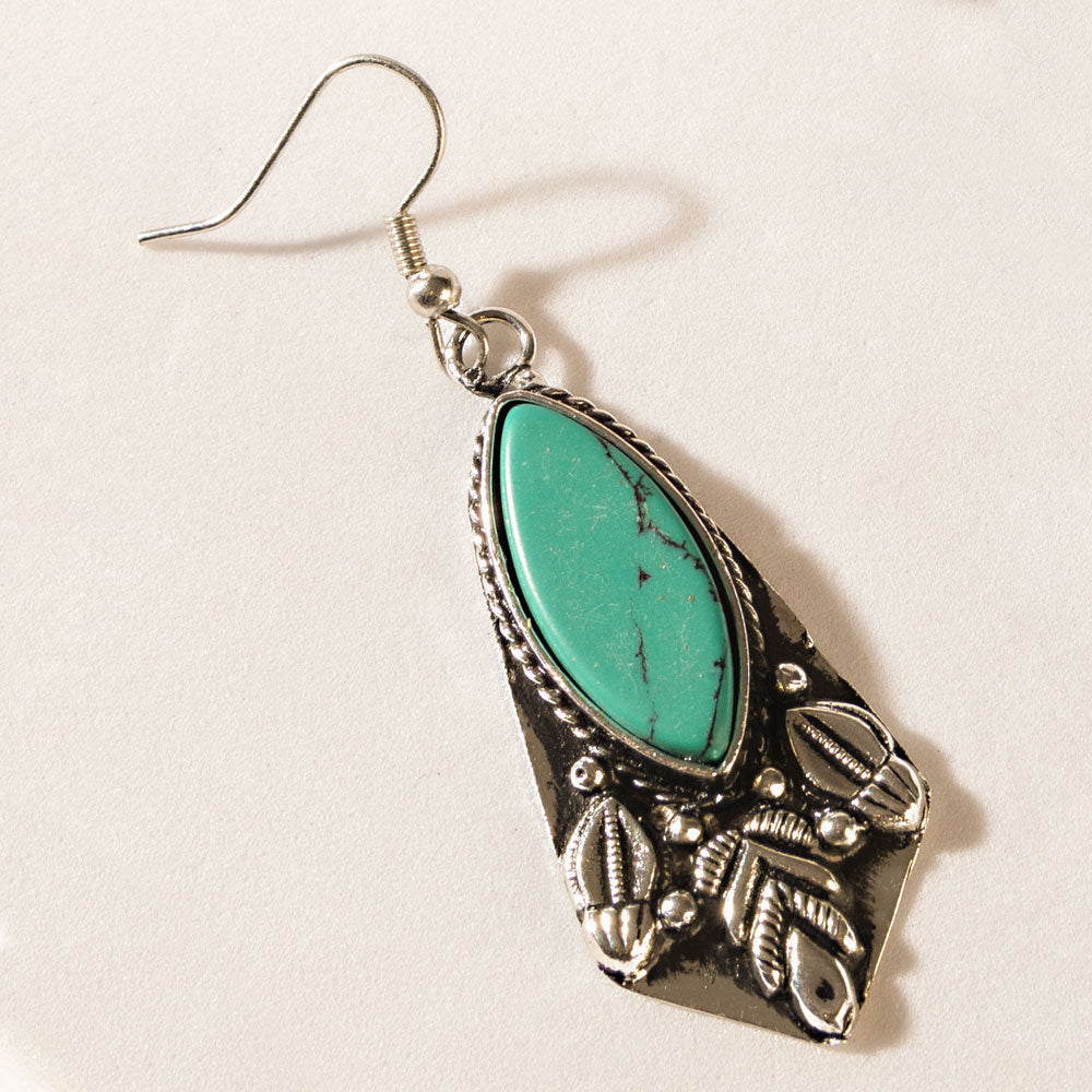 Prairie Armor Earrings in Saddle Teal
