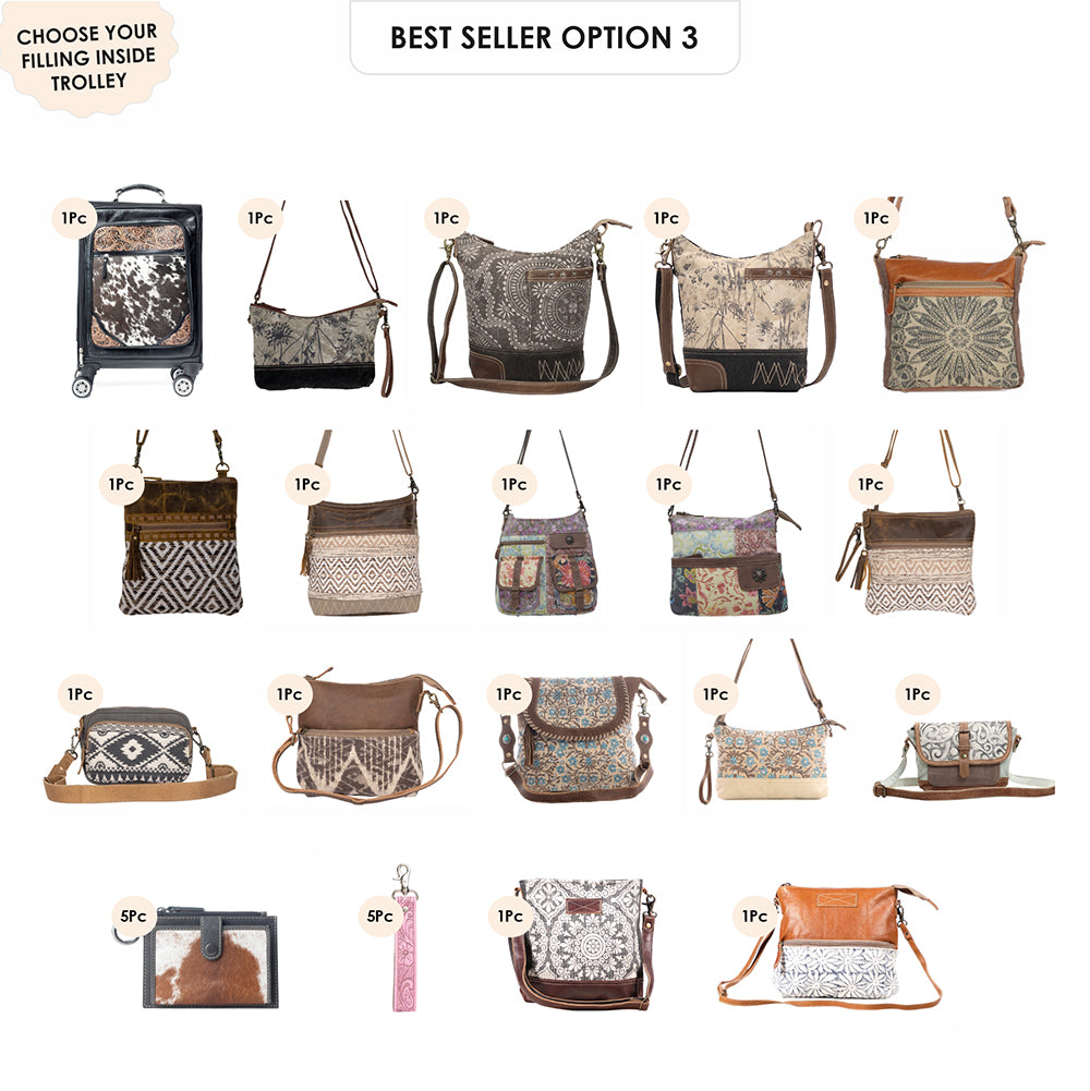 Prairie Shadow Handtooled Hairon Leather Trolley in Stallion Noir