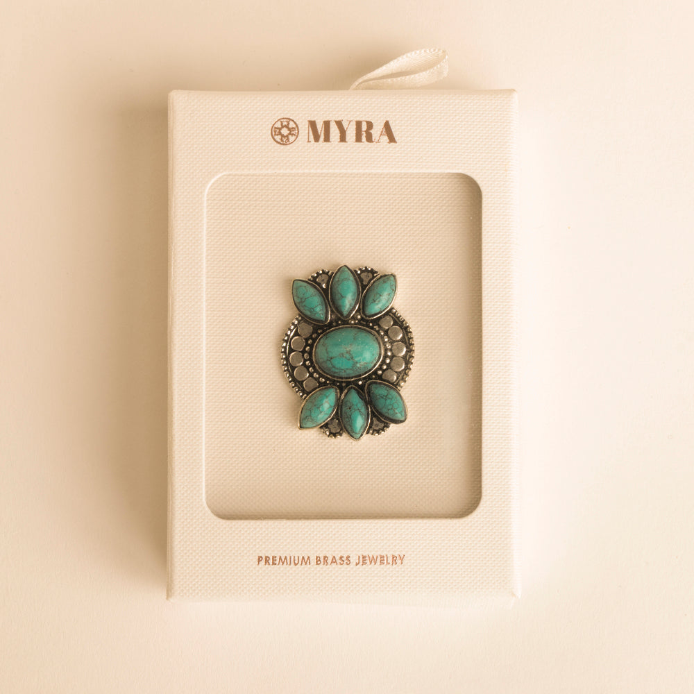 The Wildhalo Ring in Prairie Teal