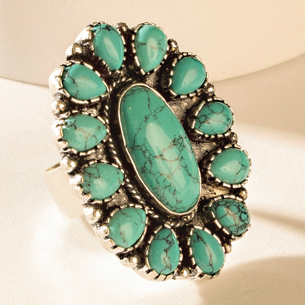 The Sunchaser Ring in Antique Teal