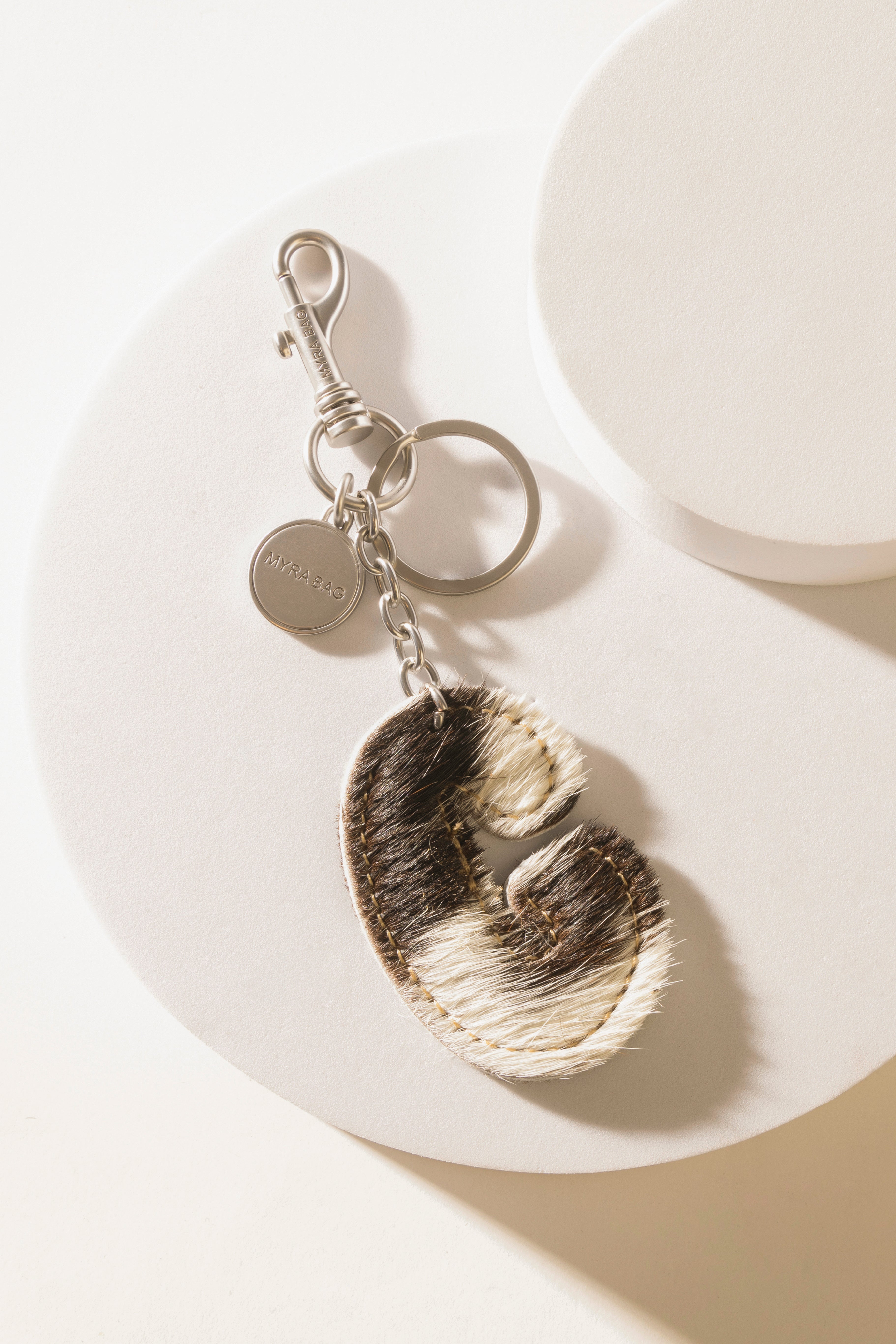 Alpha 'G' Hairon Bag Charm in Black & White