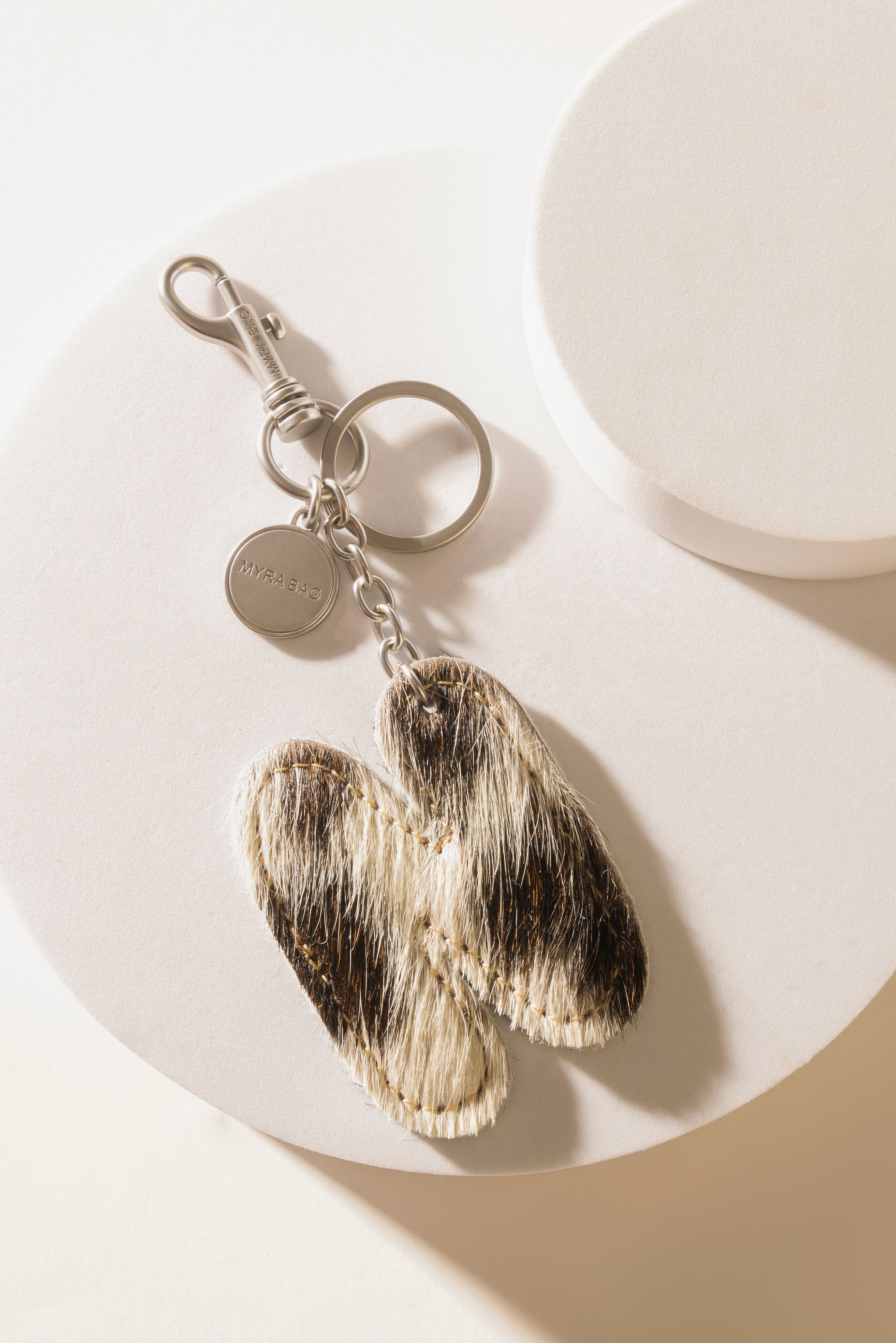 Alpha 'N' Hairon Bag Charm in Black & White