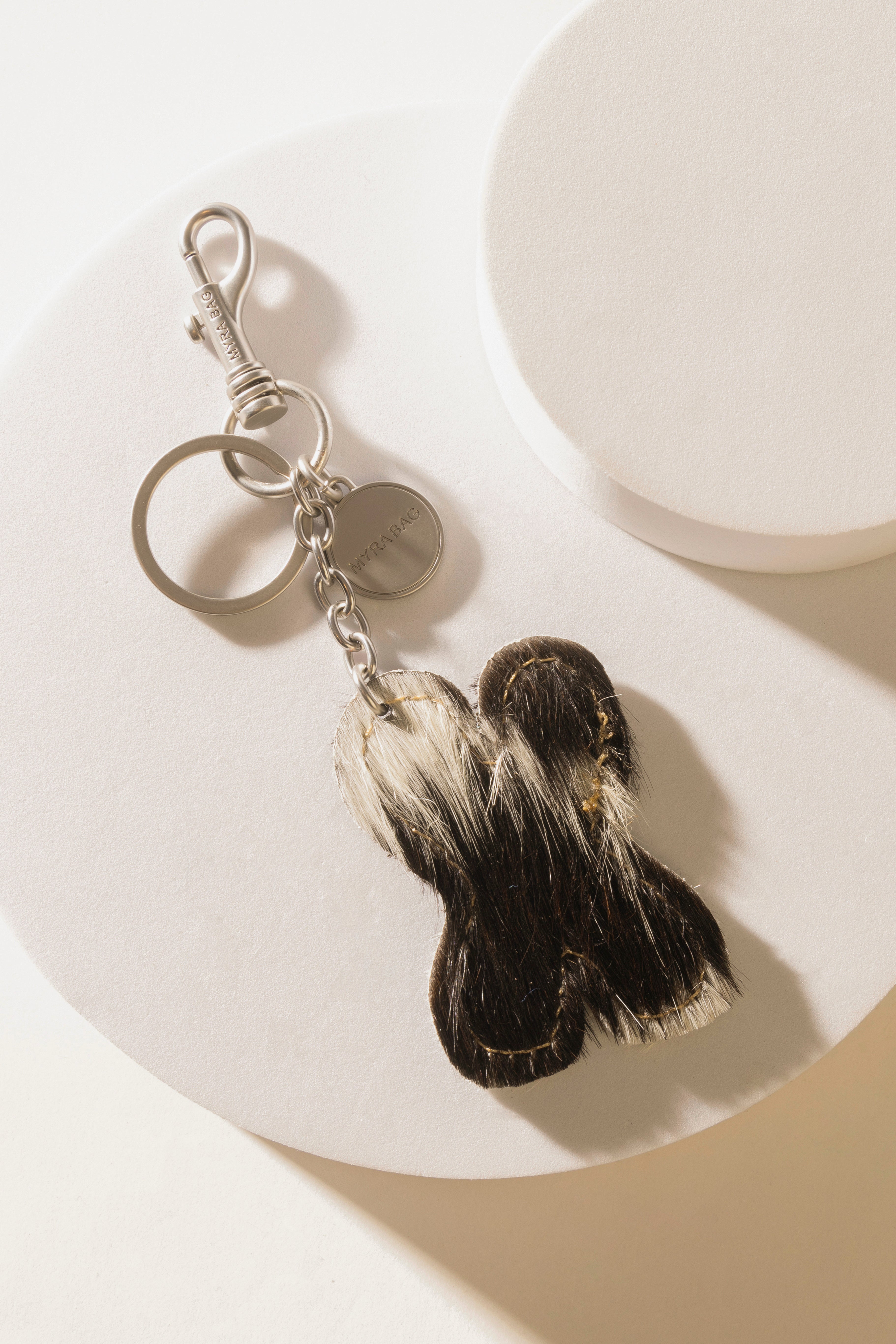 Alpha 'X' Hairon Bag Charm in Black & White