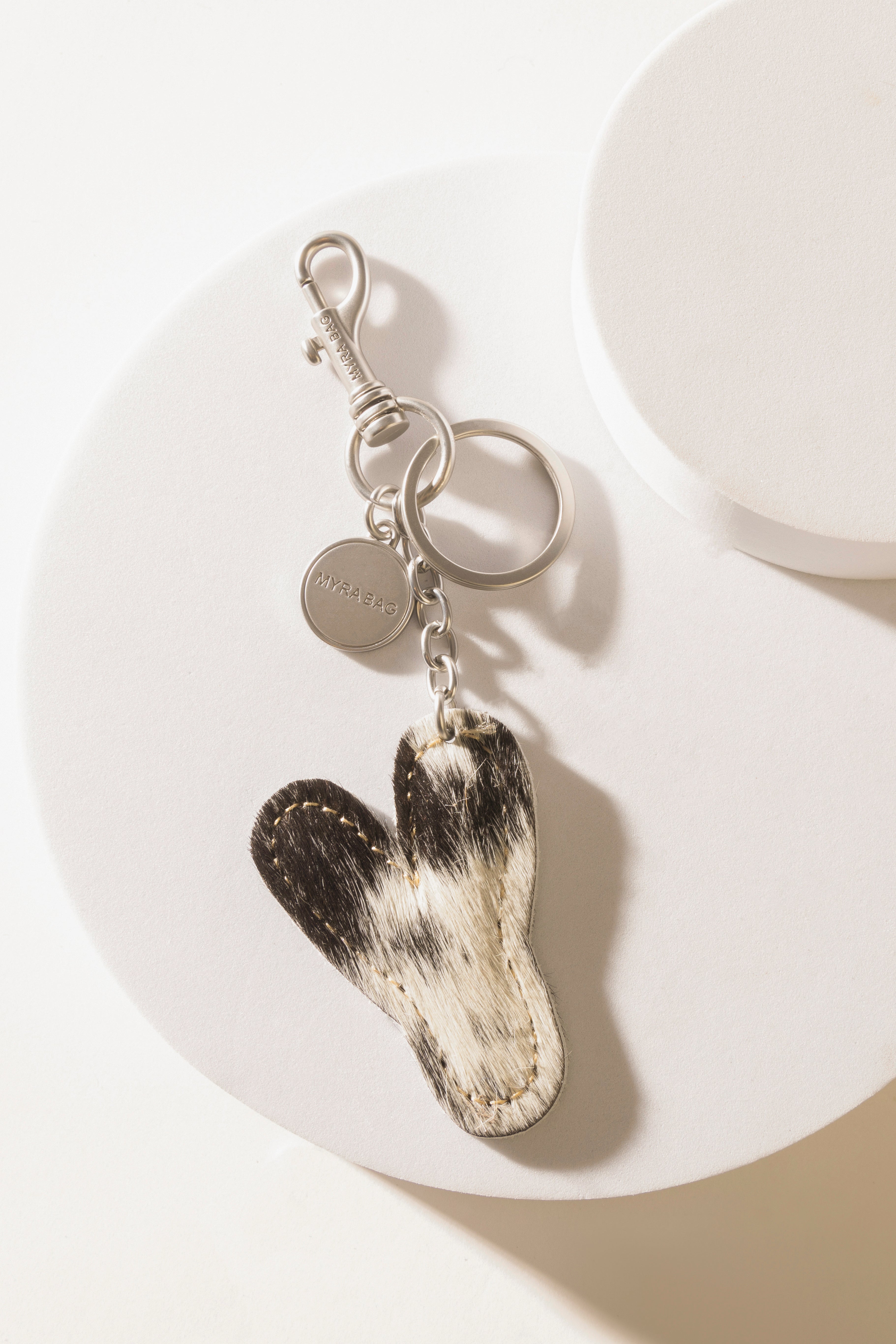 Alpha 'Y' Hairon Bag Charm in Black & White