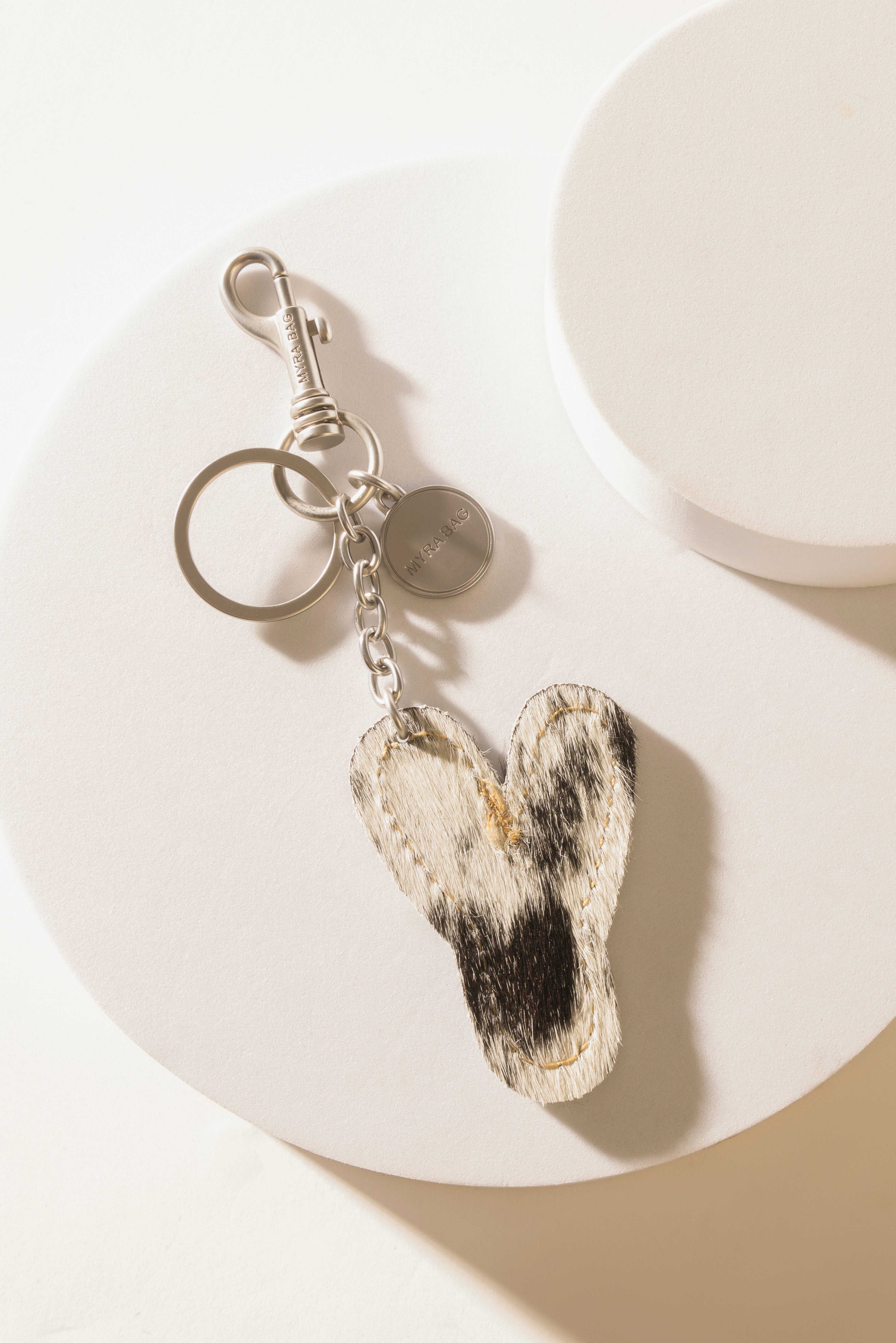 Alpha 'Y' Hairon Bag Charm in Black & White