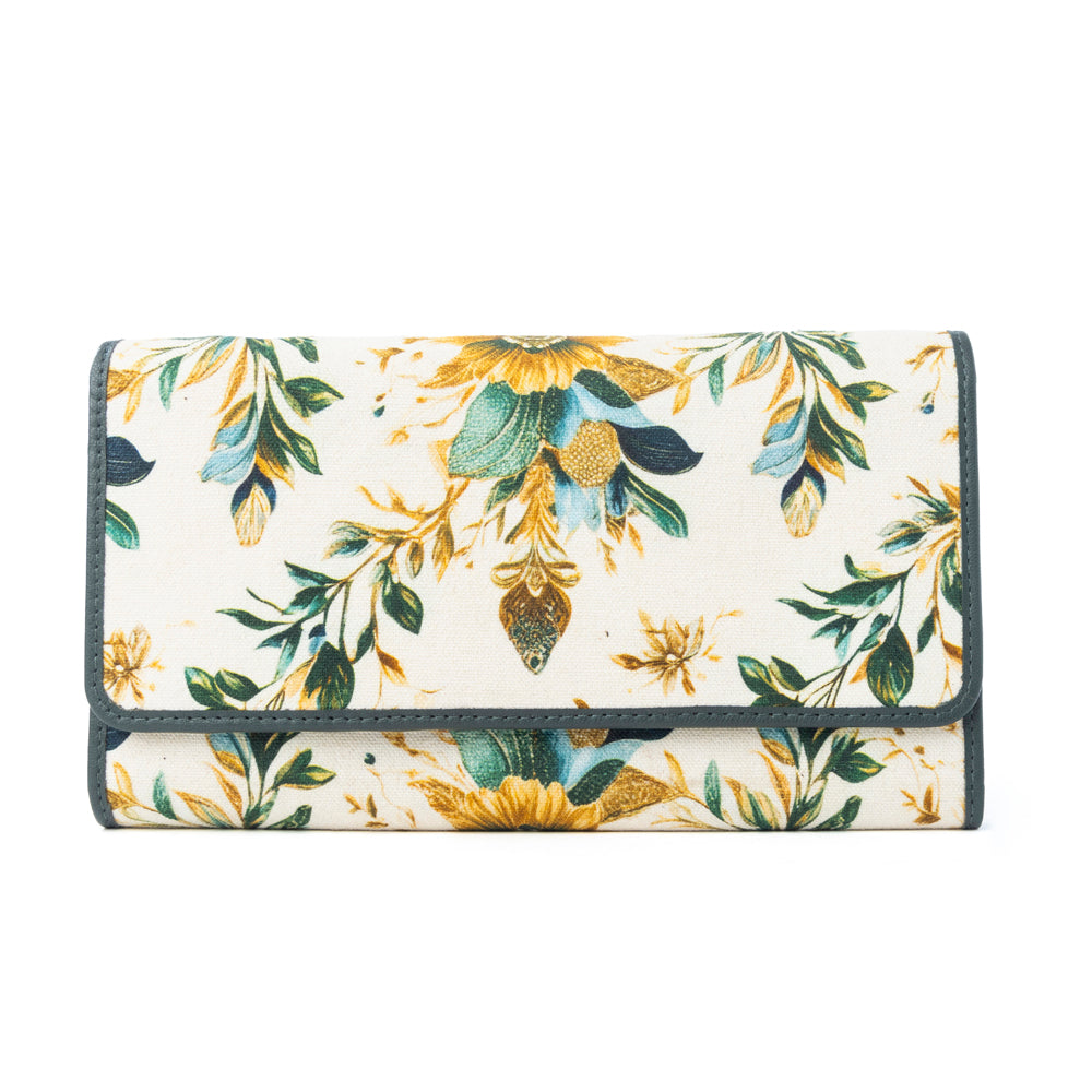 Autumn Grace Woven Wallet in Teal Bloom