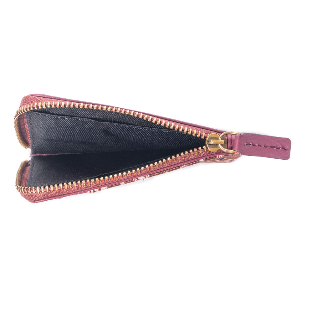 Red Rock Bloom Leather Credit Card Holder in Russet Plum