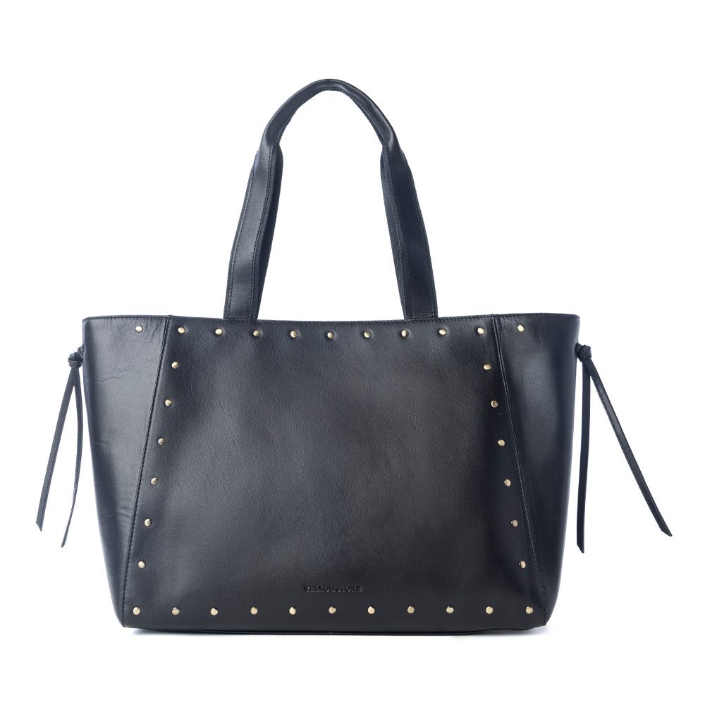 Yellowstone Legacy Studded Leather Tote in Ash