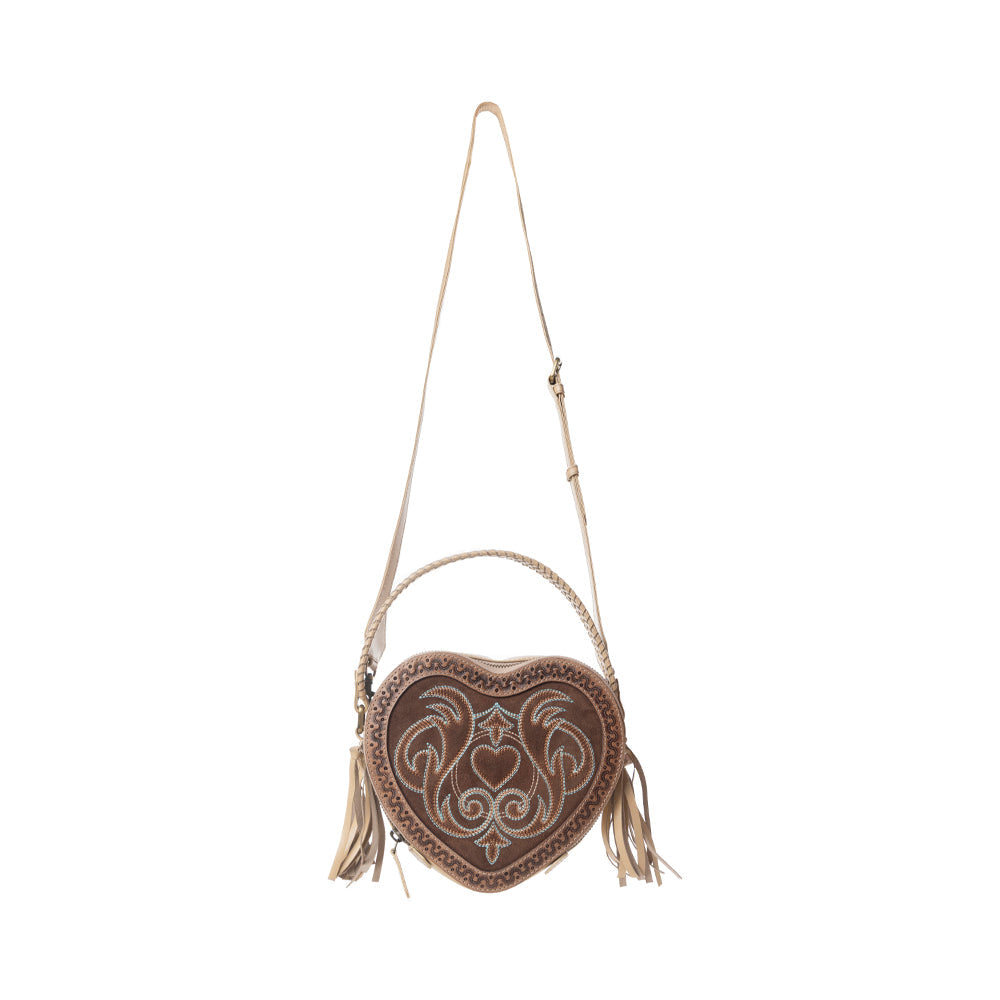 Myra Rodeo Romance Handtooled Leather Bag in Caramel Oak