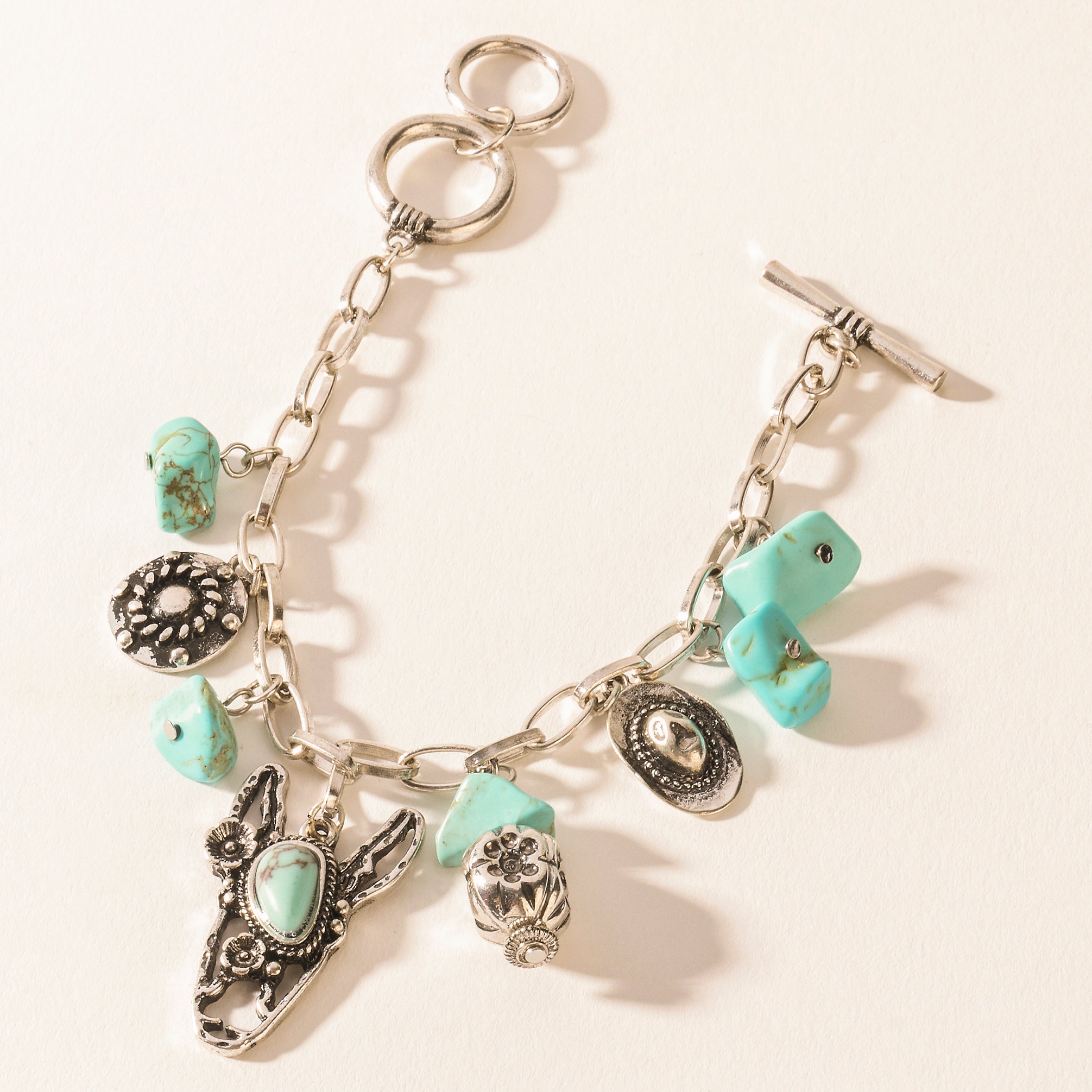Saddle Breeze Turquoise Stone Bracelet in Sage Creek Blue
