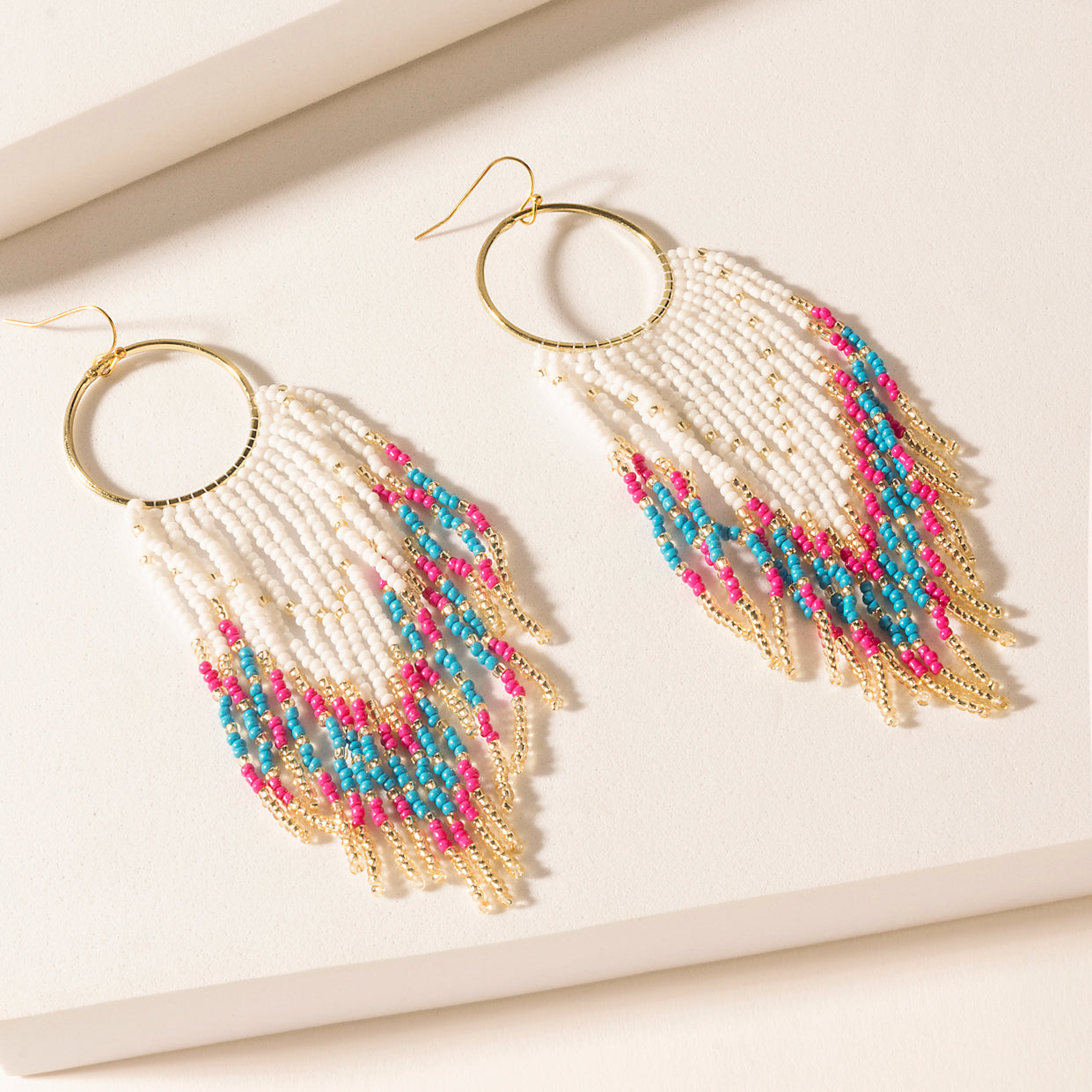 Vaquera Glow Fringe Earrings in Fuchsia Bloom
