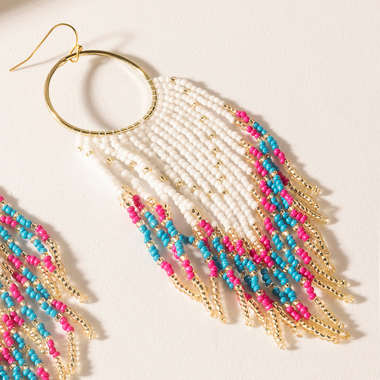 Vaquera Glow Fringe Earrings in Fuchsia Bloom
