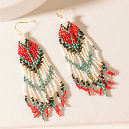 Scarlet Song Fringe Earrings in Desert Ruby
