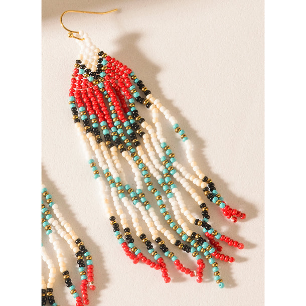 Scarlet Song Fringe Earrings in Desert Ruby
