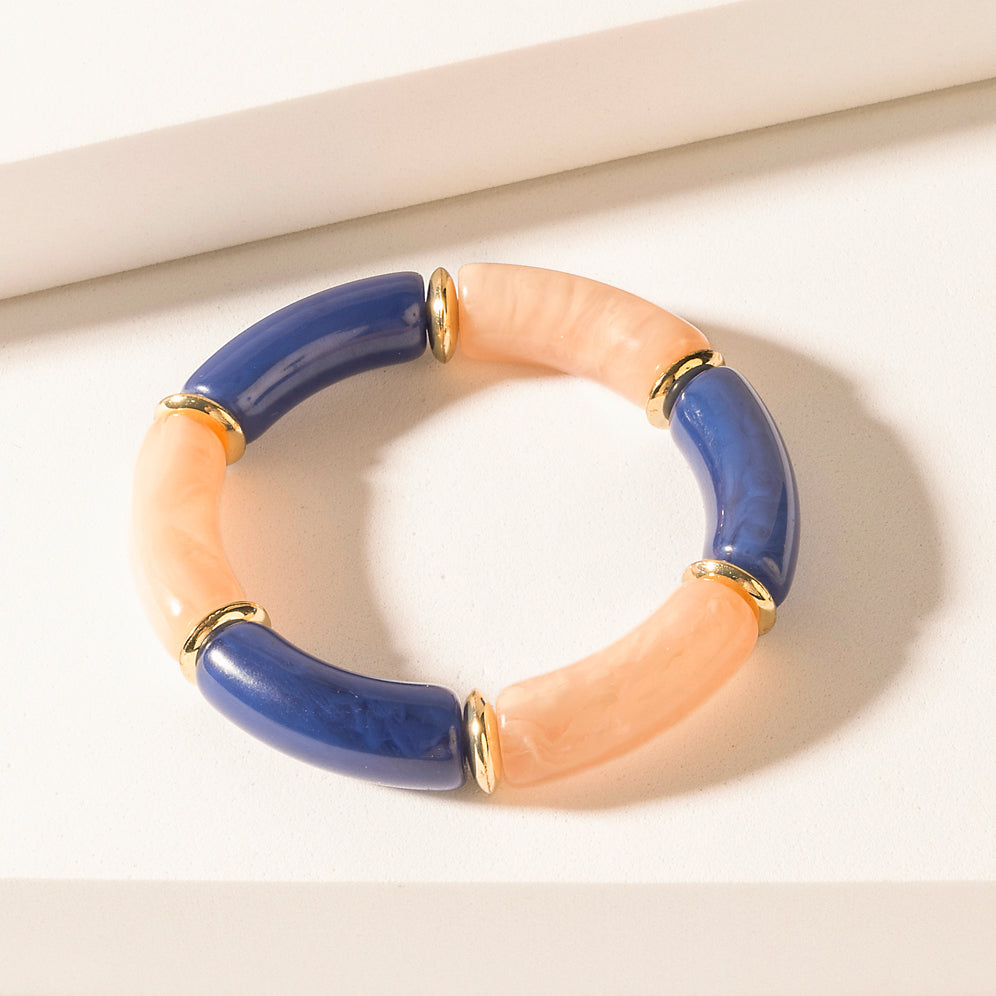 Midnight Western Axis Bracelet in Blush Quartz