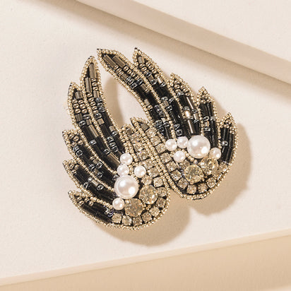 Guardian Angel Brooch in Platinum Night