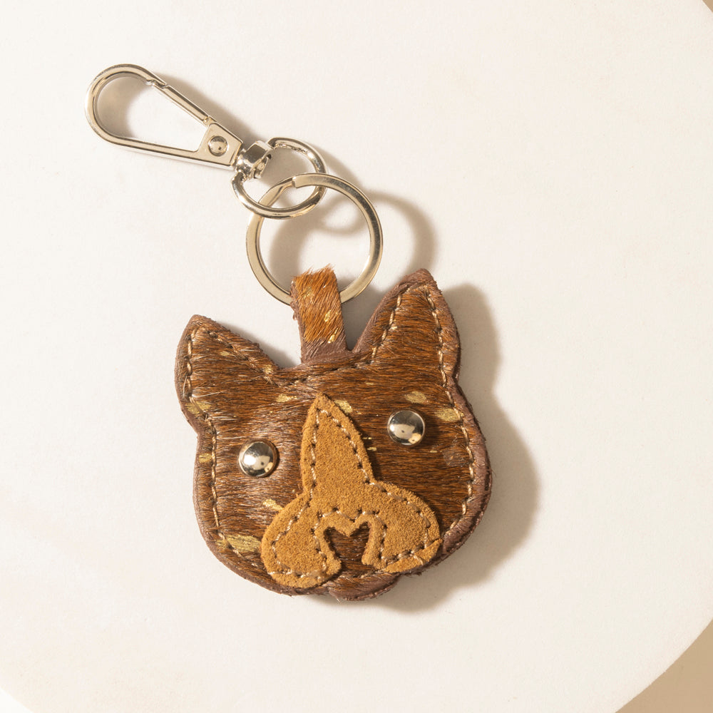 Barn Whisker Hairon Keychain in Honey Tan