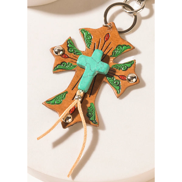 Solana Faith Keychain in Oasis Stone