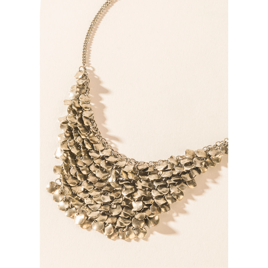 Midnight Magnolia Necklace in Storm Silver