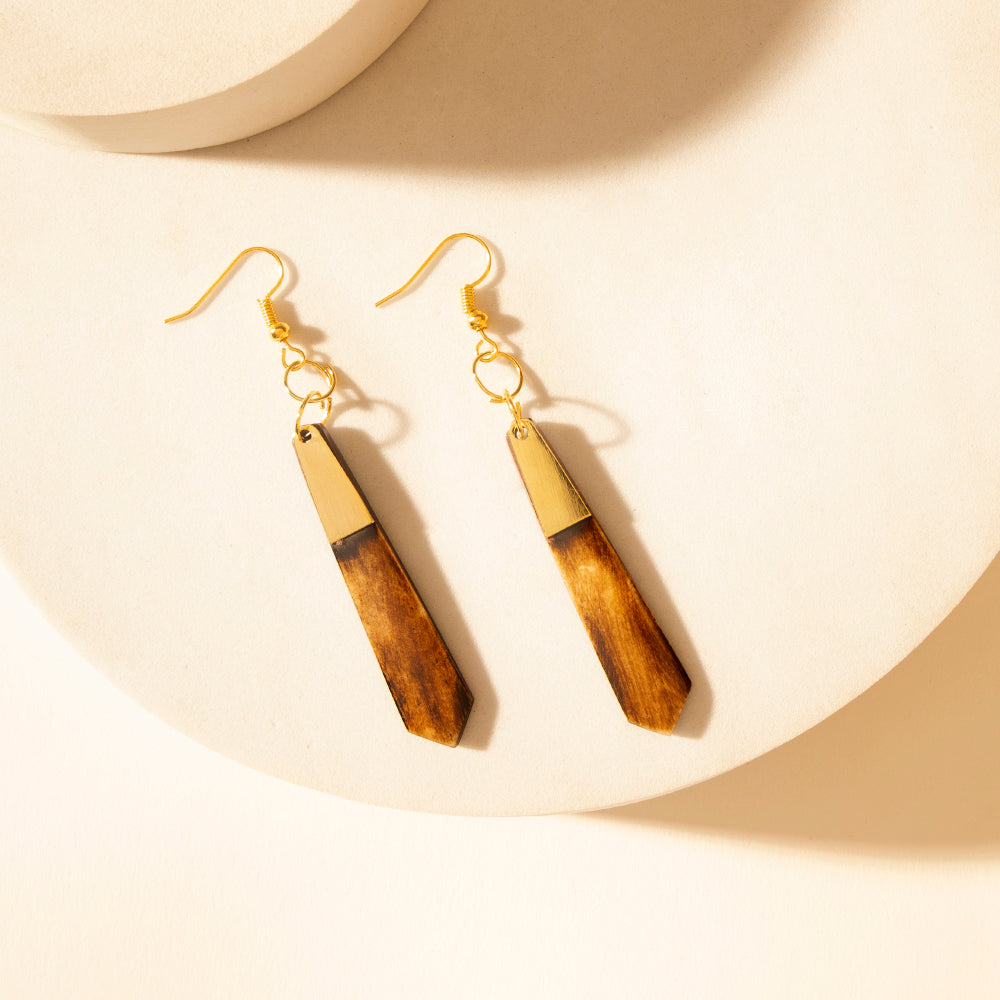 Brindle Trail Drop Earrings in Smoke Tan