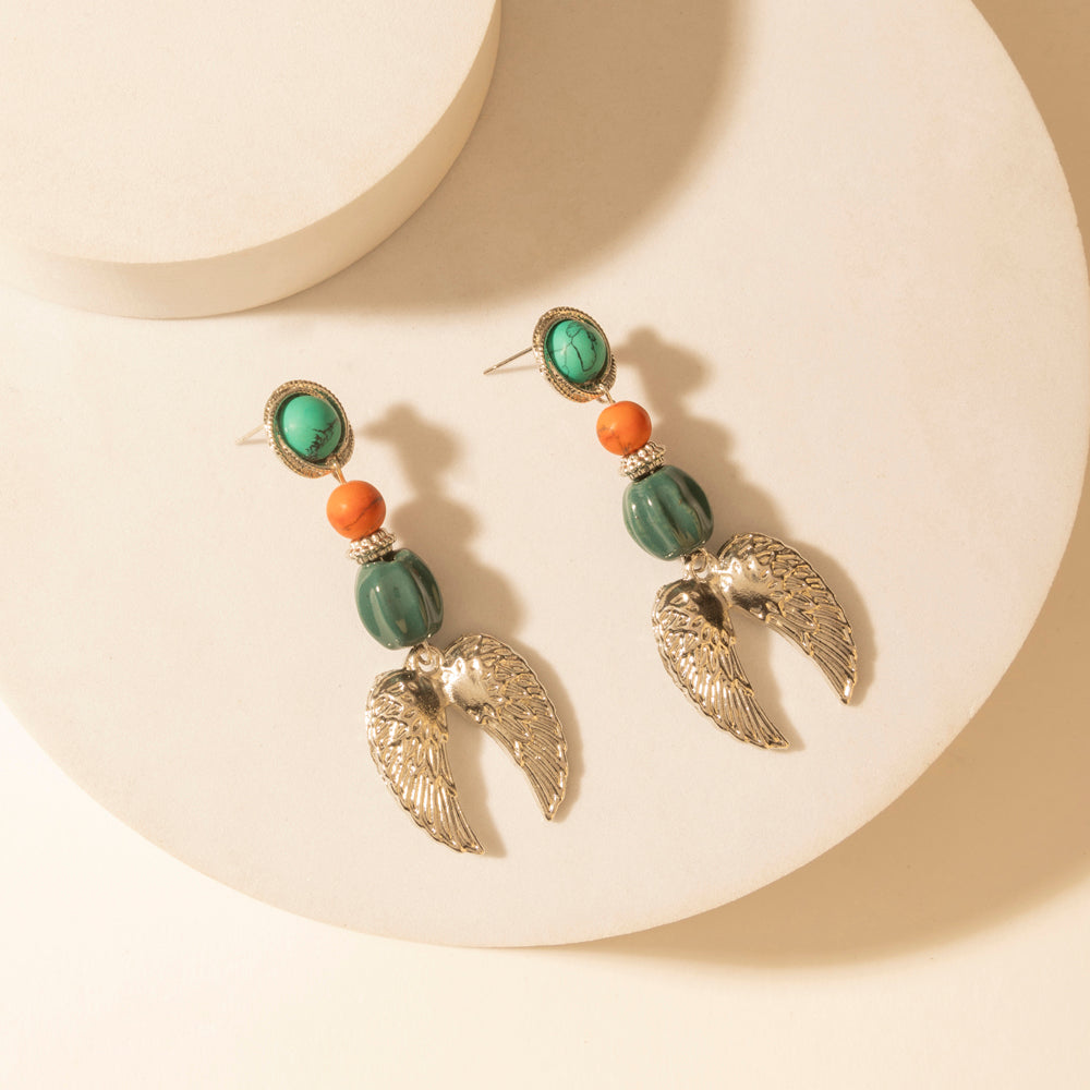 Guardian Wing Dangle Earrings in Sterling Silver