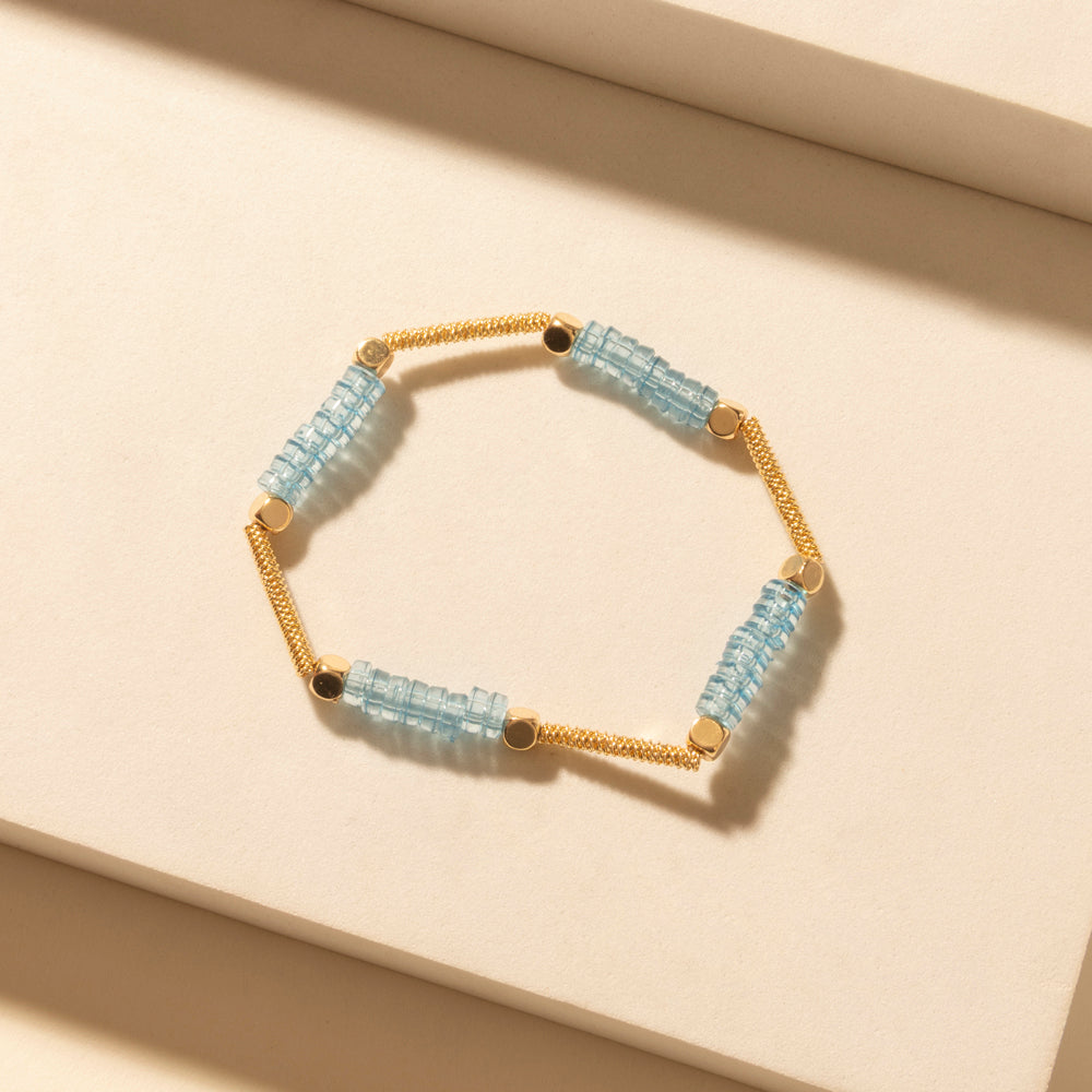 Gilded Lasso Stack Bracelet in Arena Blue