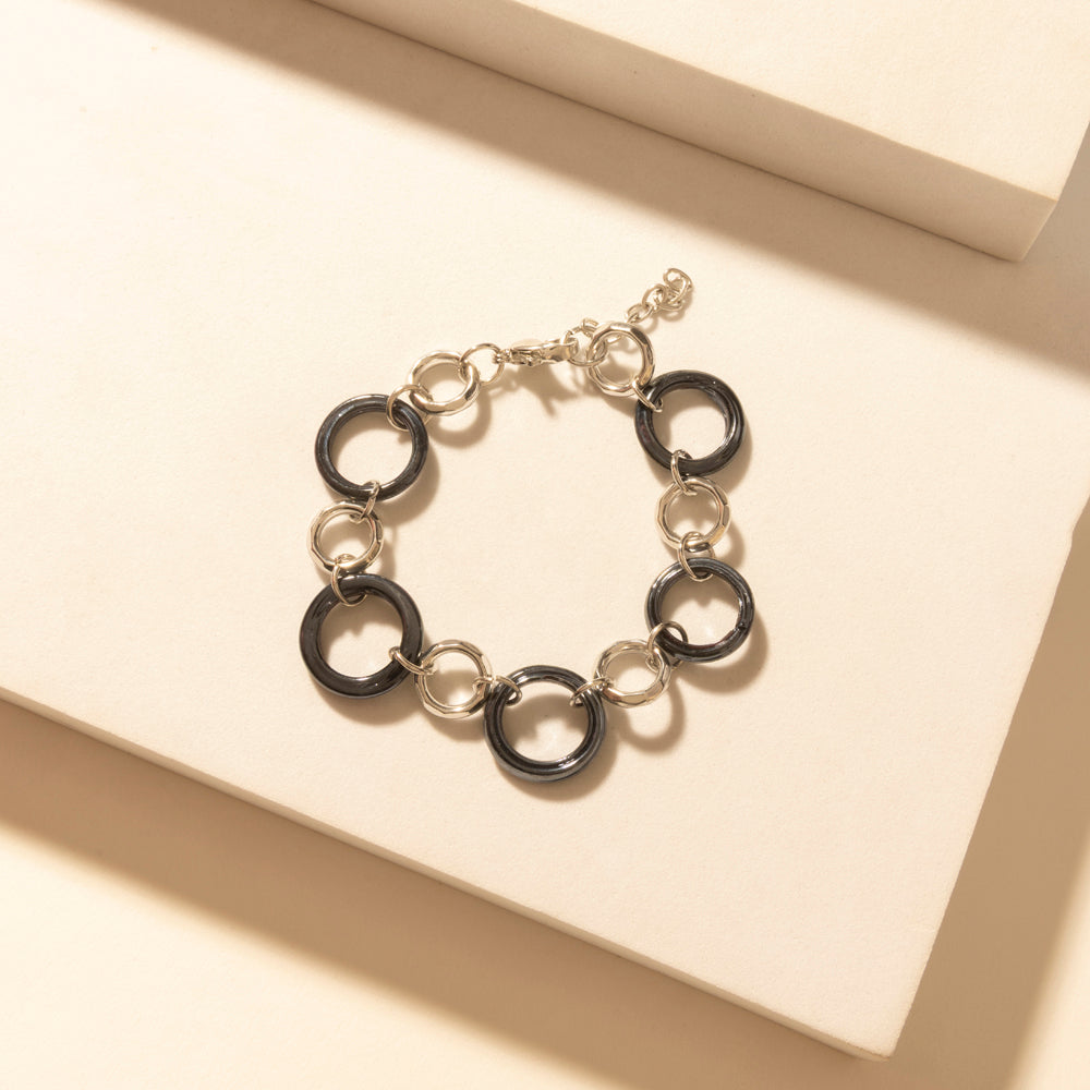 Iron Moon Stack Bracelet in Blue Forge