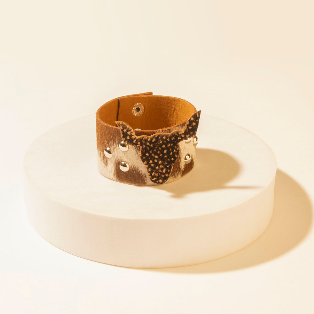 Herd Boss Hairon Cuff in Speckled Brown