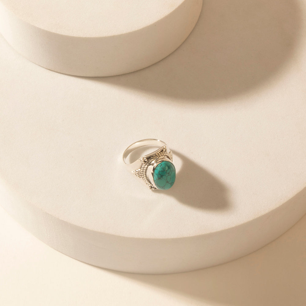 Moonstrike Sterling Silver Ring in Arena Teal