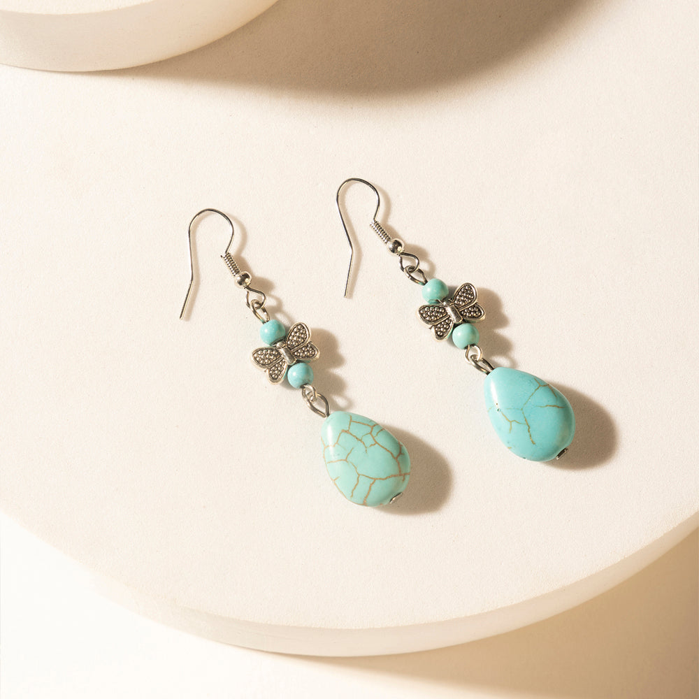 Guardian Spirits Drop Earrings in Soft Teal