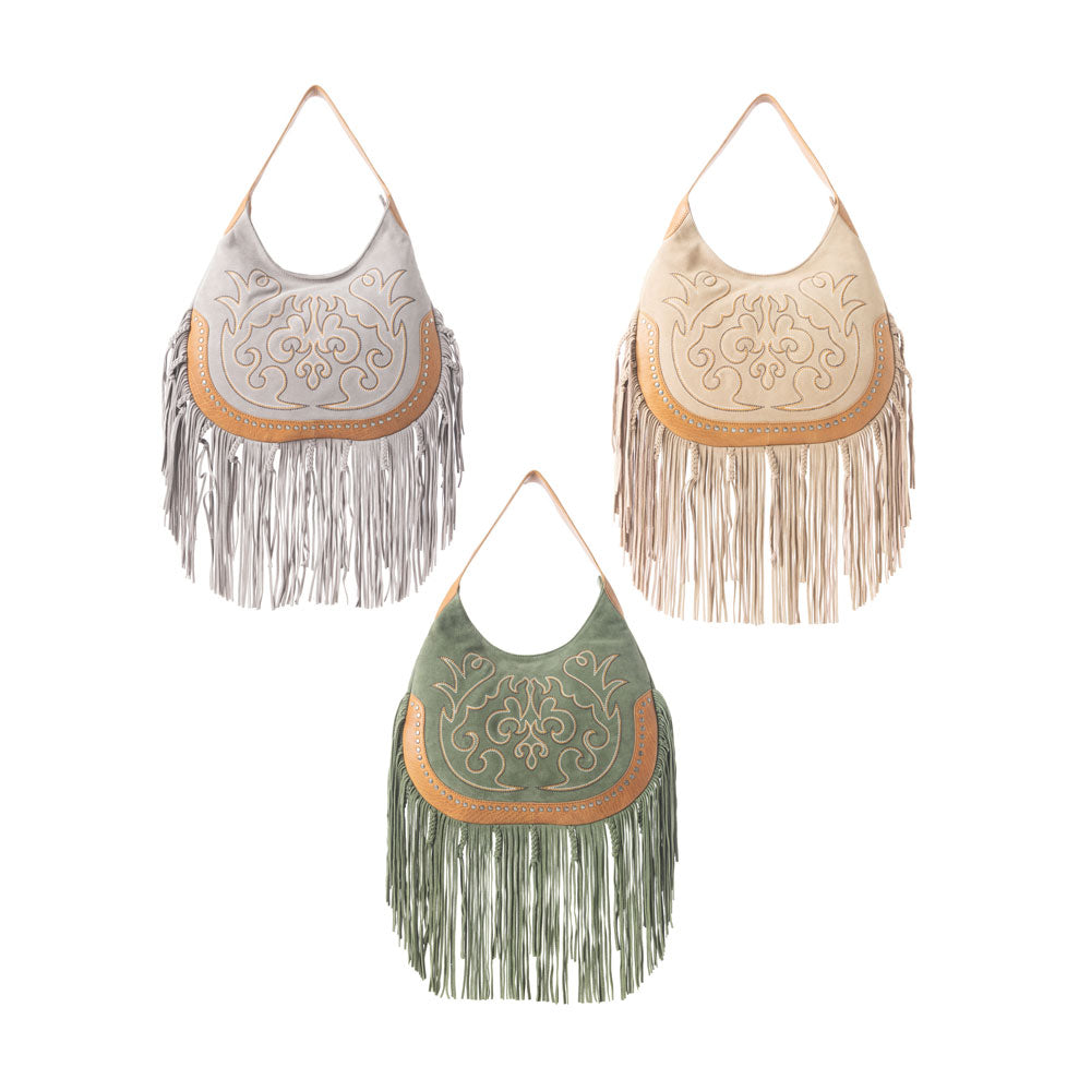 Sage Whisper Fringe Leather Bag Variant Combo