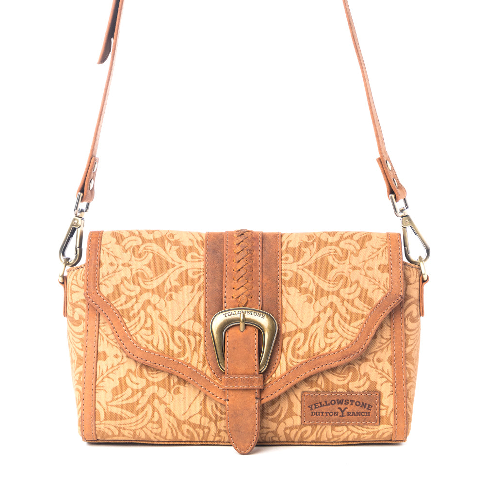 Yellowstone Maverick Sky Crossbody with Buckle in Amber