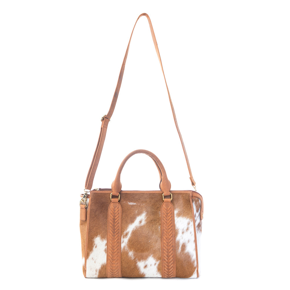 Sierra Fawn Hairon Leather Concealed Carry Bag in Ivory Tan
