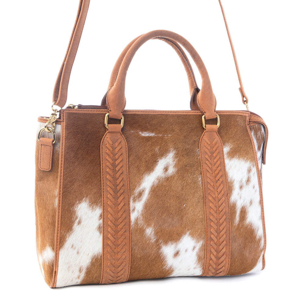 Sierra Fawn Hairon Leather Concealed Carry Bag in Ivory Tan