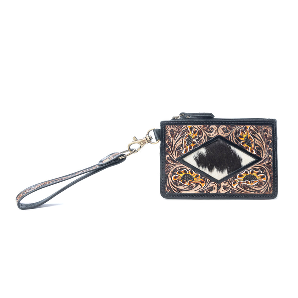 Wildflower Mesa Handtooled Hairon Leather Card Holder Variant Combo