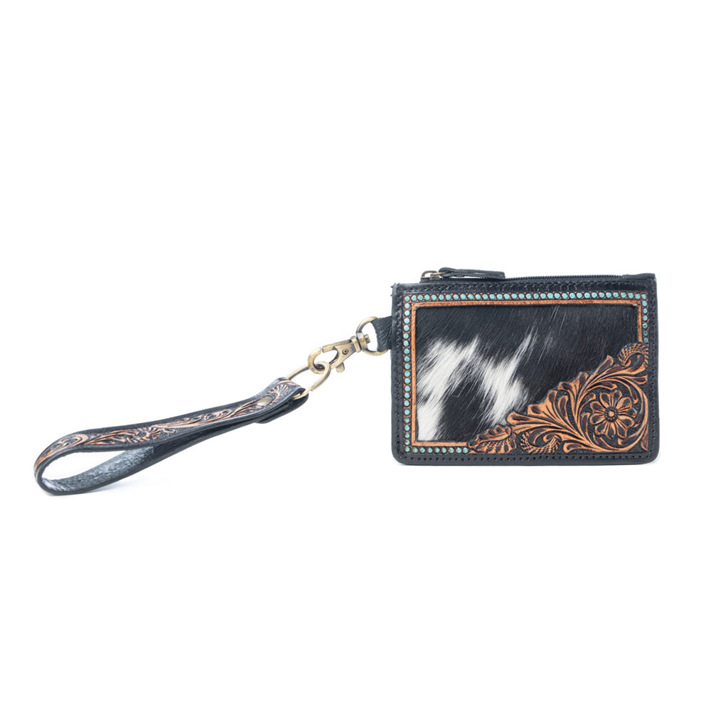Wildflower Mesa Handtooled Hairon Leather Card Holder Variant Combo