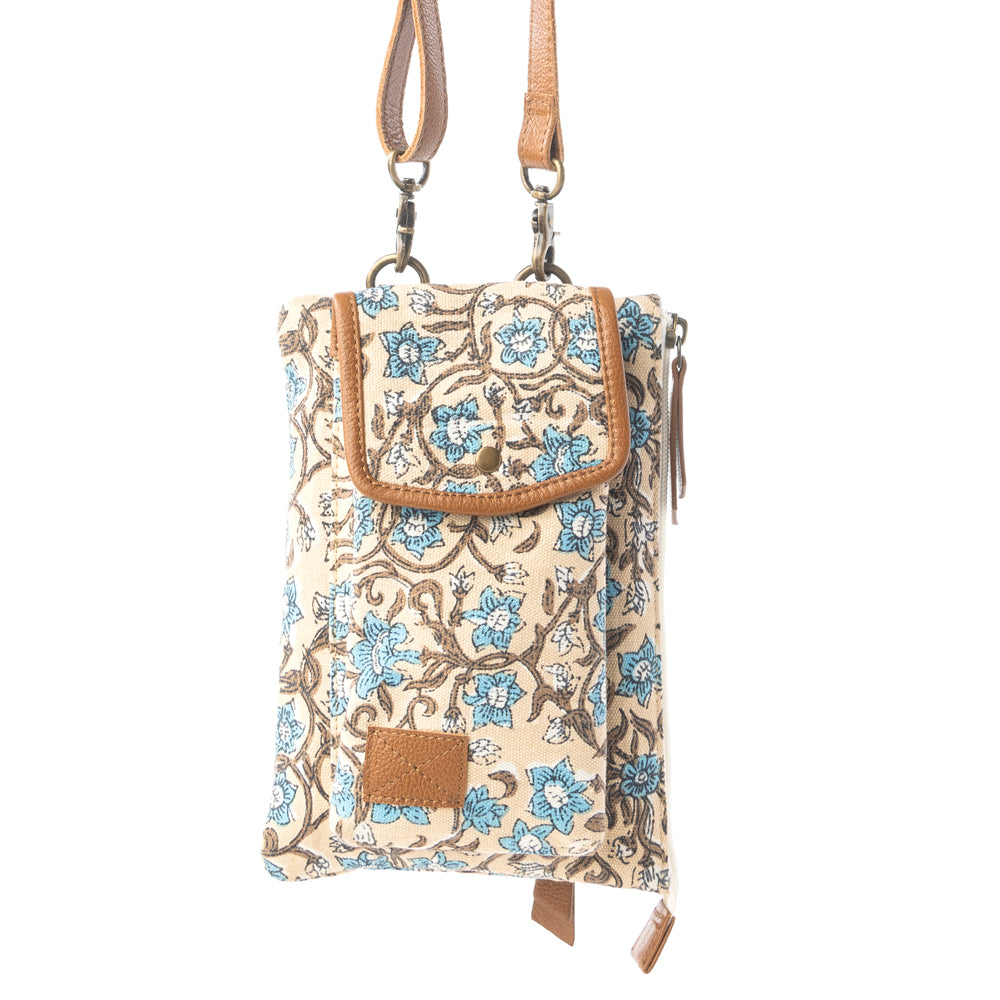 Skyvine Ridge Crossbody Bag with Phone Compartment in Blue Bloom