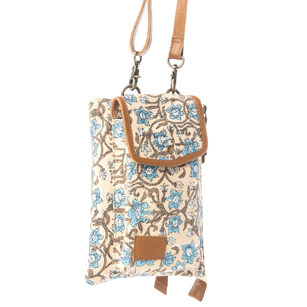Skyvine Ridge Crossbody Bag with Phone Compartment in Blue Bloom