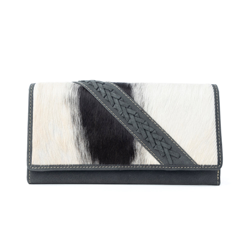 High Noon Eclipse Hairon Leather Wallet in Moonlight Ivory