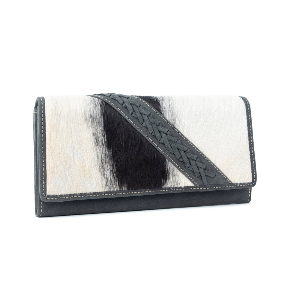 High Noon Eclipse Hairon Leather Wallet in Moonlight Ivory