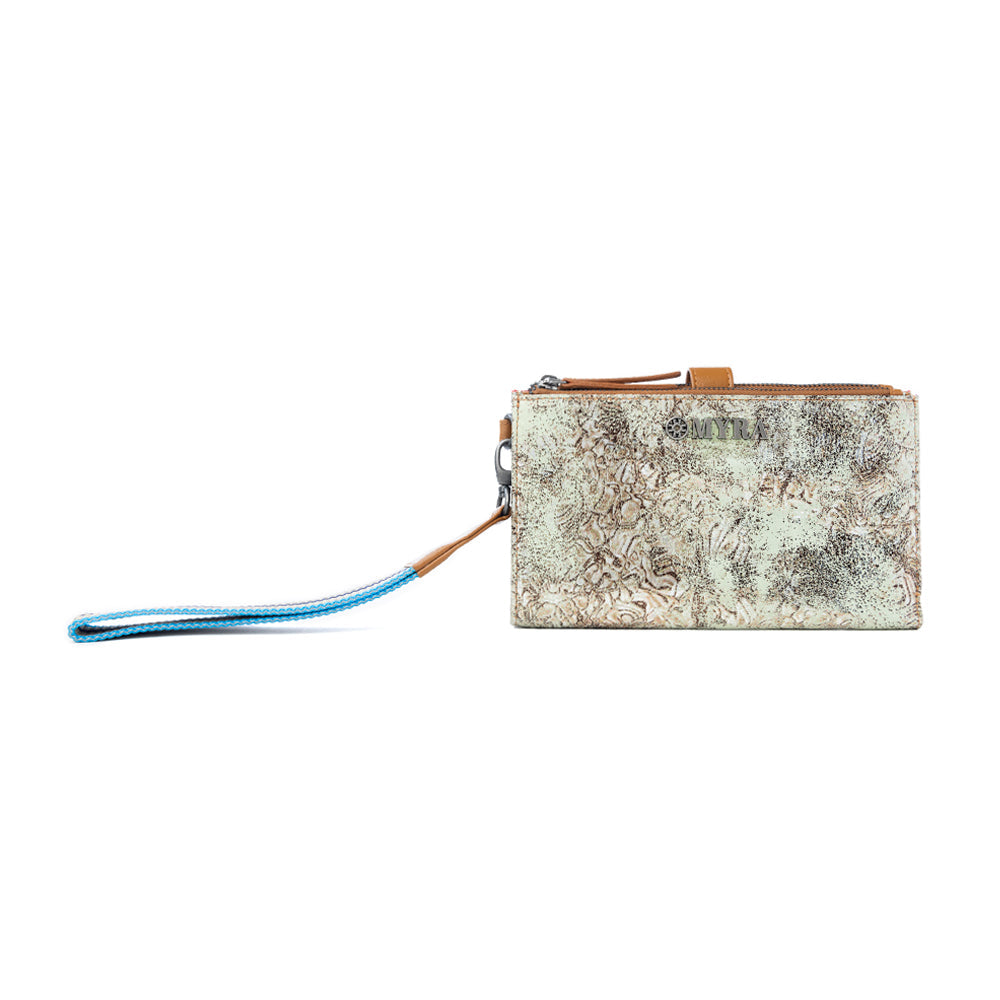 Aurora Sage Leather Wallet in Glimmer Snake Print