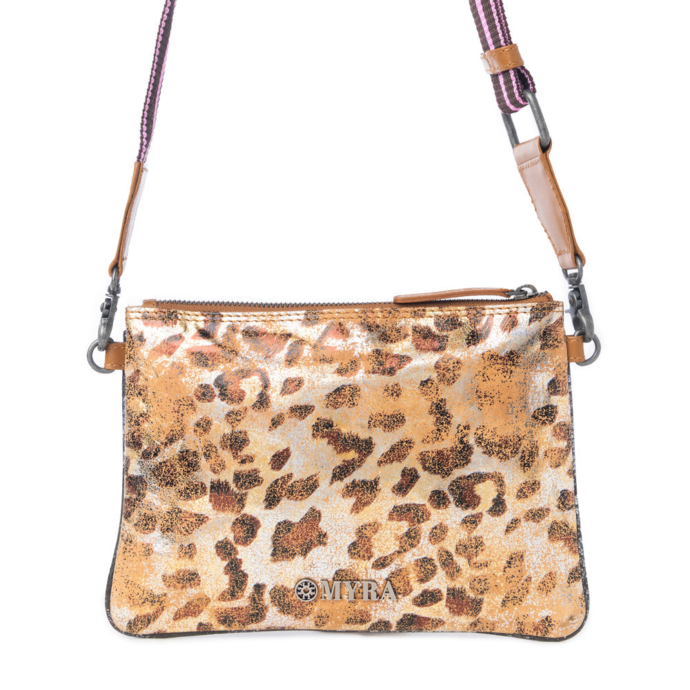 Safari Dawn Leather Bag in Golden Snake Print