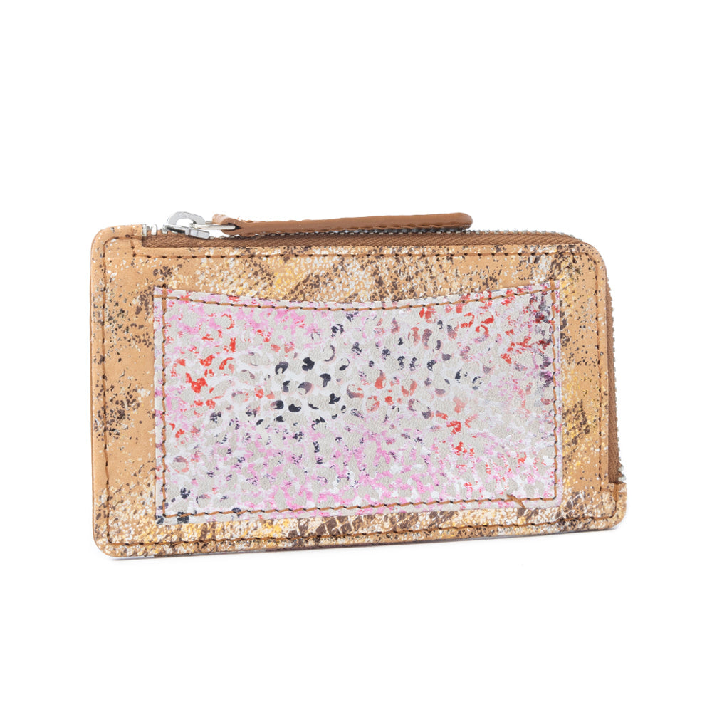 Ashen Blush Leather Wallet in Mauve Snake Print