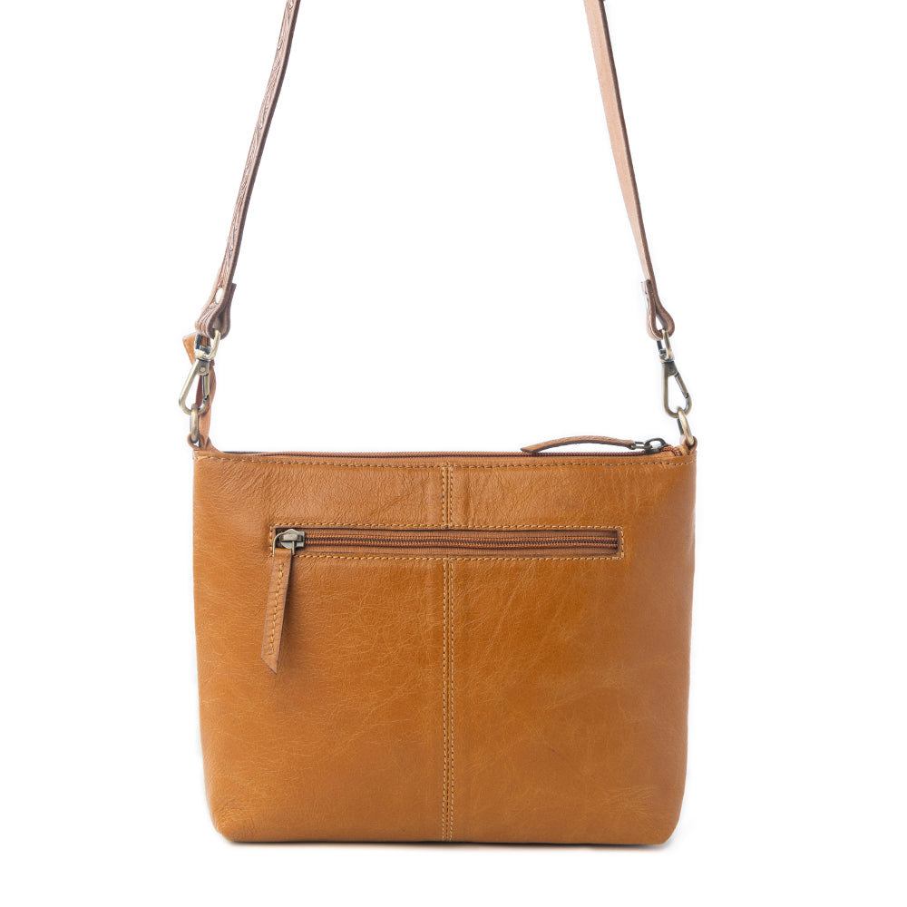 Sienna Grace Handtooled Hairon Leather Bag in Western Copper