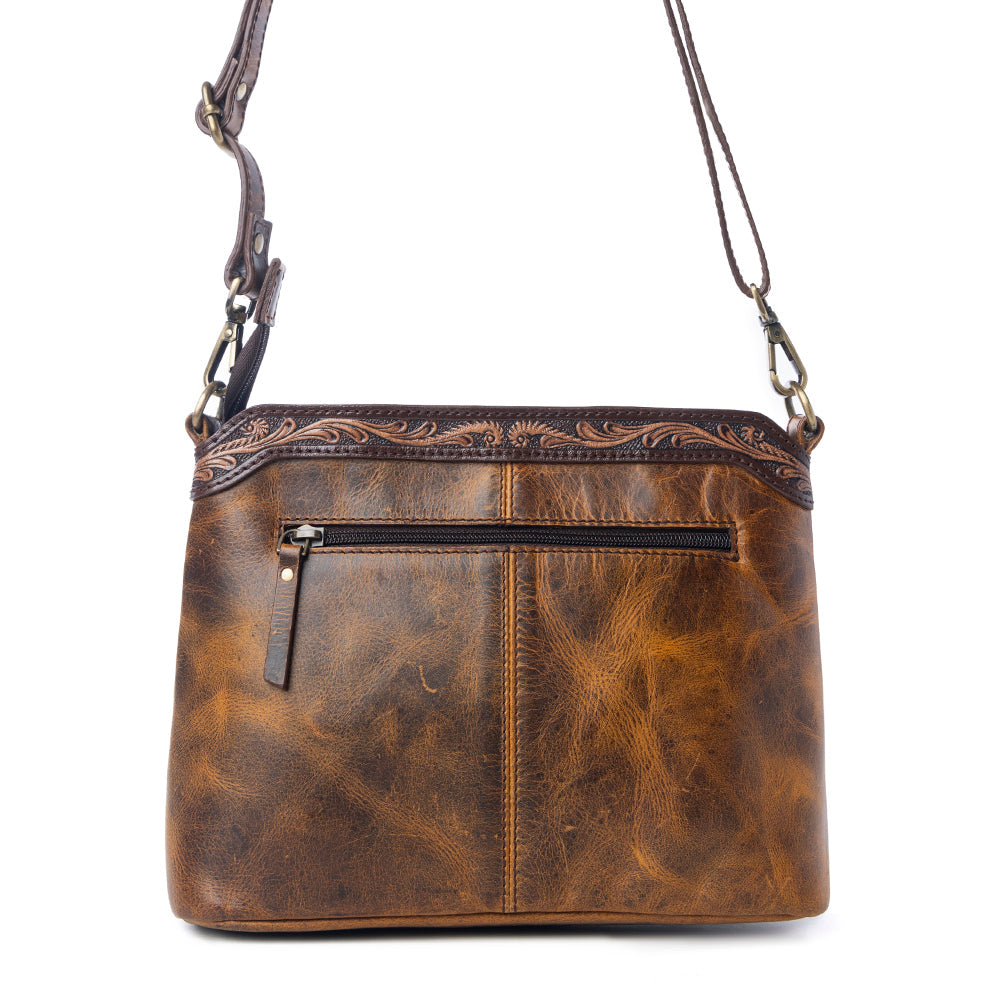 Prairie Forge Studded Hairon Leather Bag in Rodeo Brown
