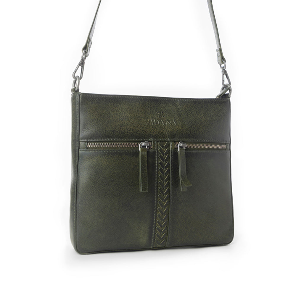 Zidana El Paso Twin Veg Tanned Leather Crossbody Bag Variant Combo